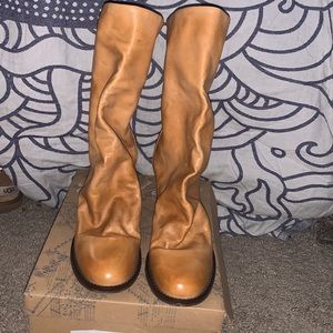 Free people Elle block heel boot in Tan